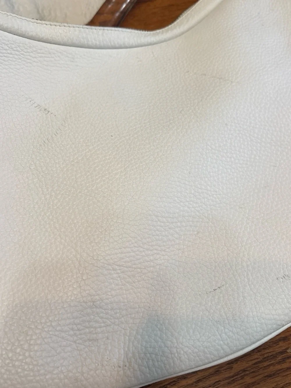 Burberry London white pebbled leather hobo shoulder bag white
